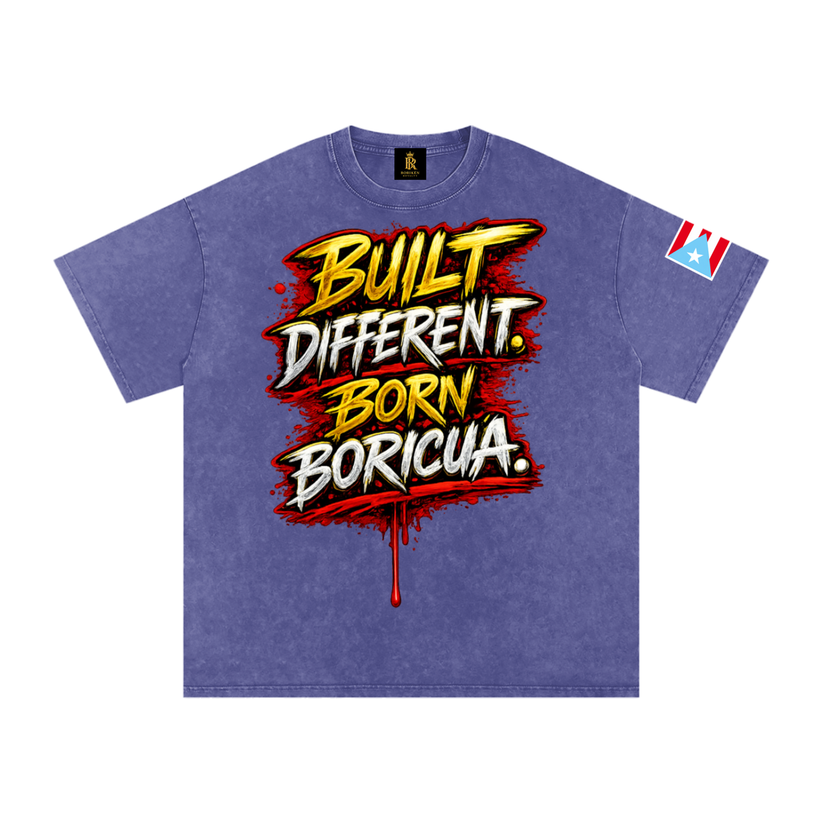 León de Borikén - Built Different (Heritage Wash Tee)